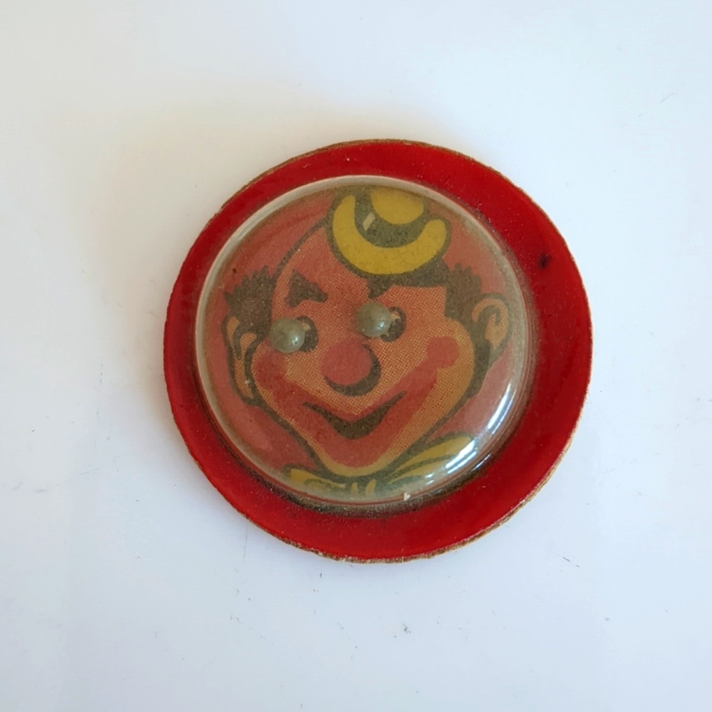 Vintage 1950 Cracker Jack Clown Face palm dexterity puzzle
